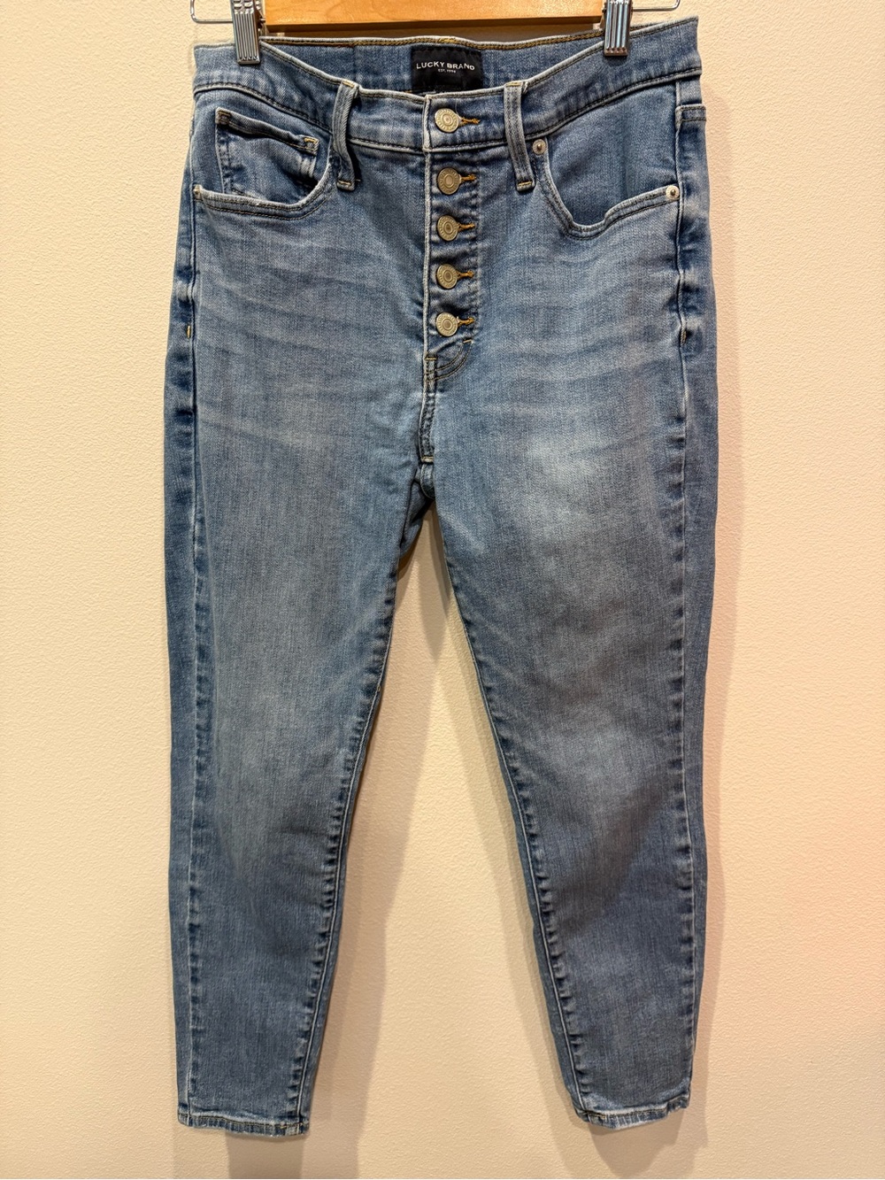 Lucky Brand Light Blue High-Rise Button-Fly Jeans